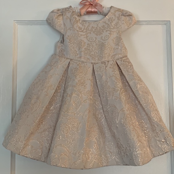Janie and Jack Floral Jacquard Dress Pink/Rose Gold Dress EUC 6-12M - Picture 17 of 17